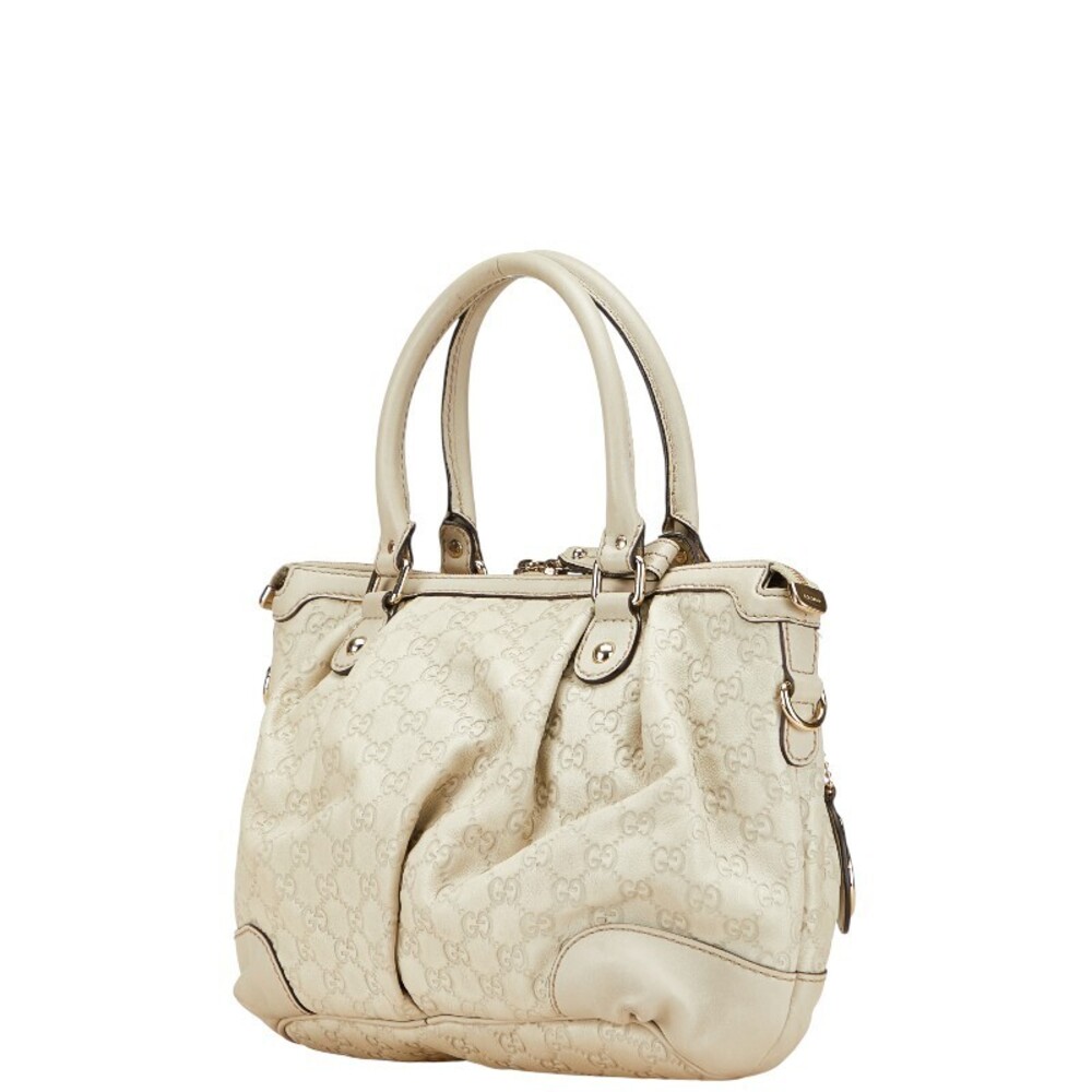 Gucci ssima Ivory Handbag Sukey Leather White